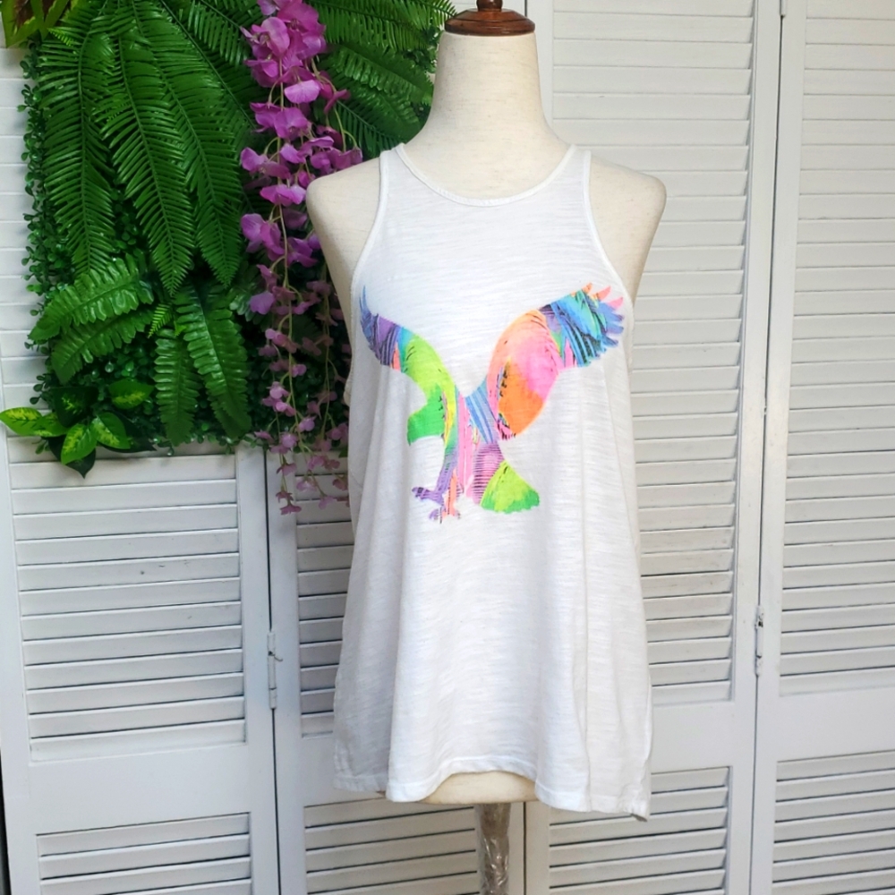 AEO Favorite Colorful Graphic Women's Tank Top Size M